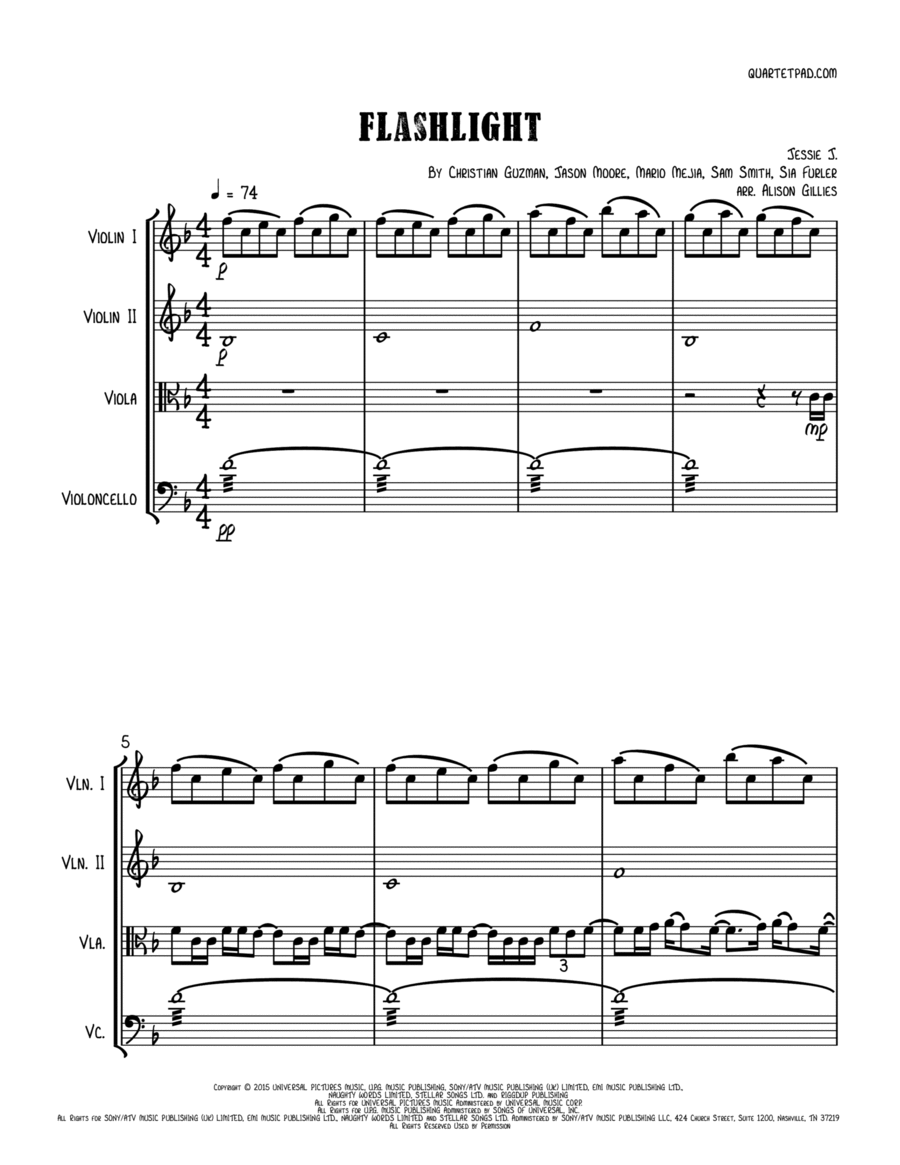 Flashlight Flashlight String Quartet scores gallery preview page 1