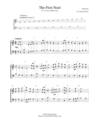 The First Noel - for 3-octave handbell choir