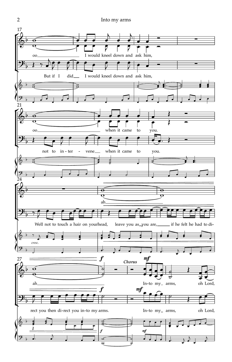 Into My Arms 3-Part scores gallery preview page 2