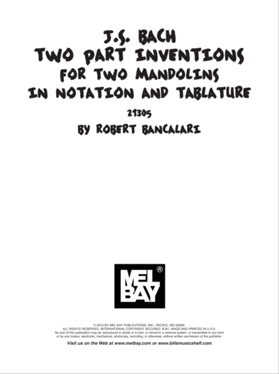 J.S. Bach: Two Part Inventions for Two Mandolins Mandolin scores gallery preview page 2