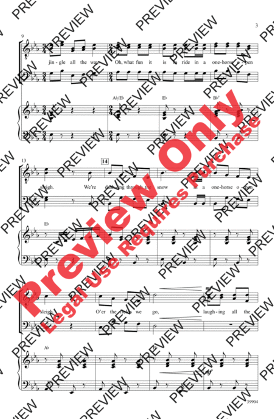 Jingle Bells Jingle Bells Men's Choir scores gallery preview page 3