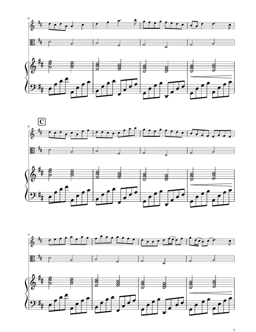 Canon in D - Violin and Viola Duet String Duet scores gallery preview page 3