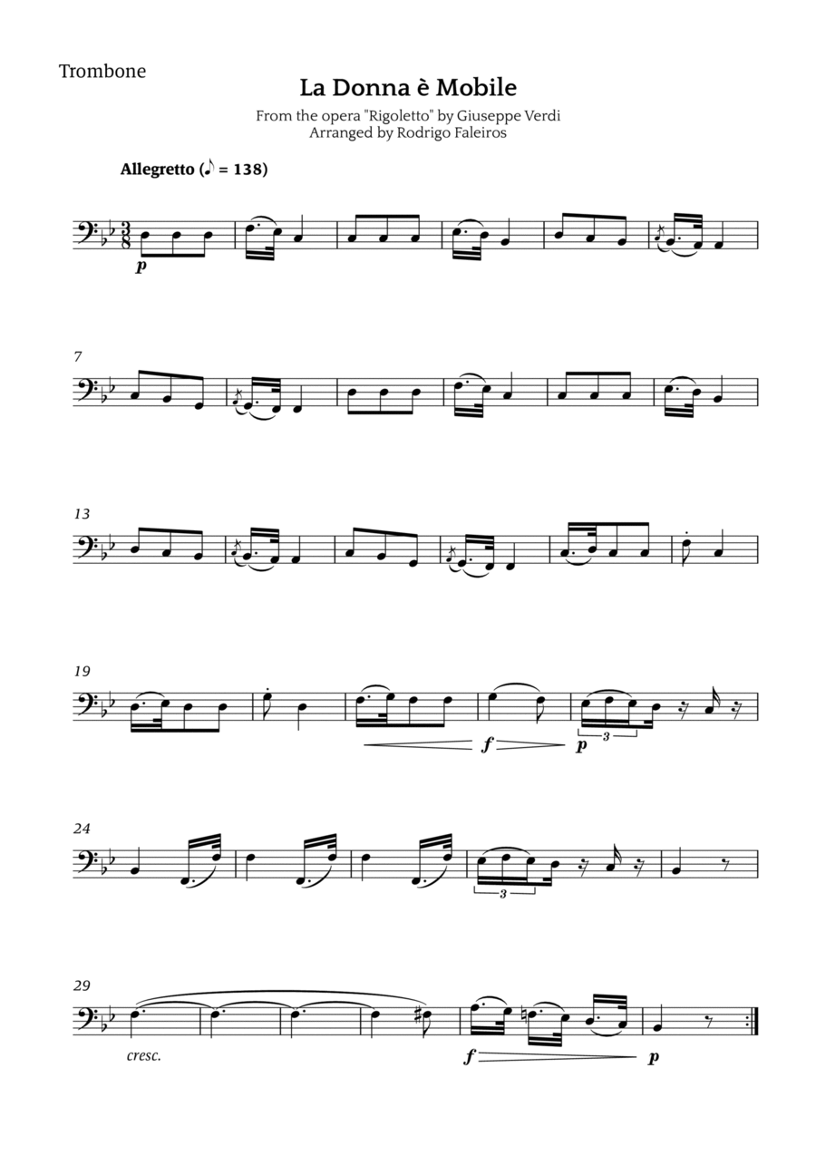 La Donna è Mobile Chamber Music scores gallery preview page 1