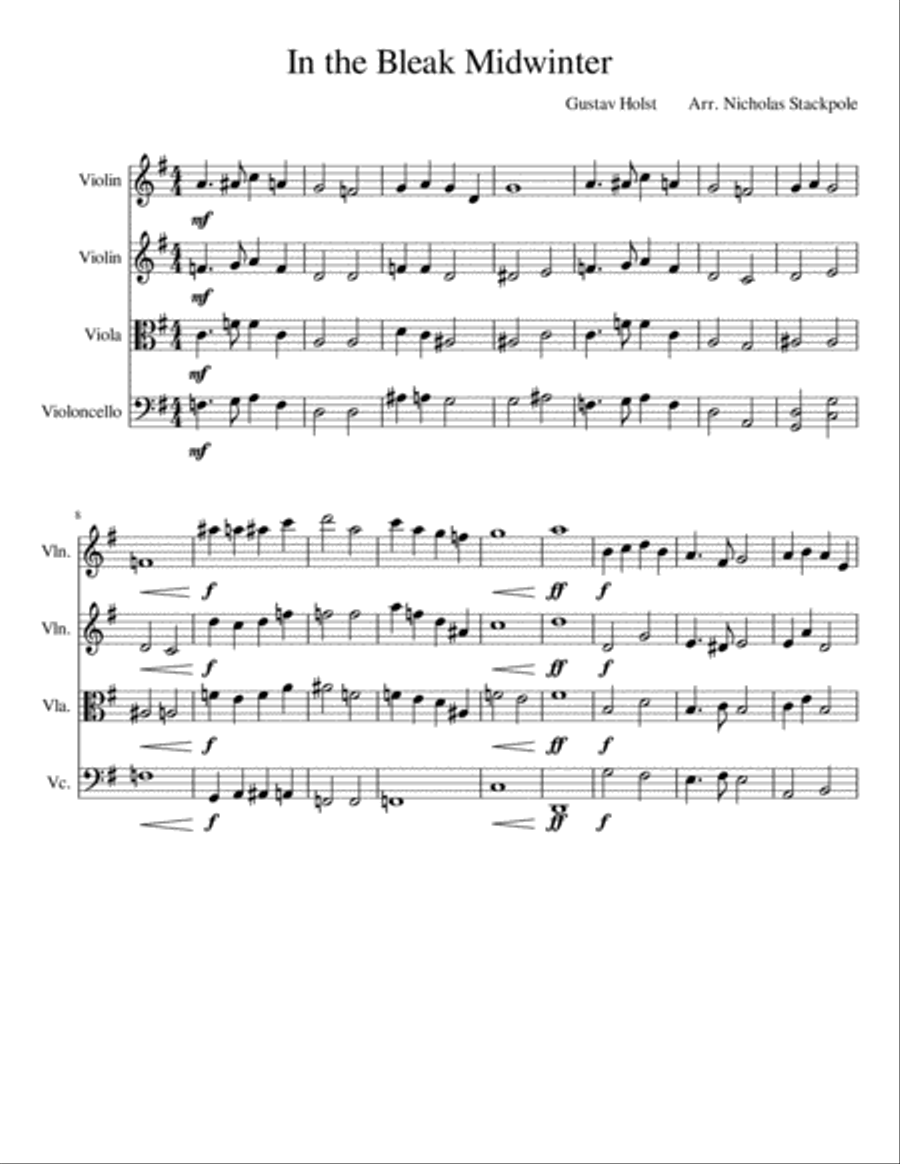 In the Bleak Mid Winter In the Bleak Mid Winter String Trio scores gallery preview page 1