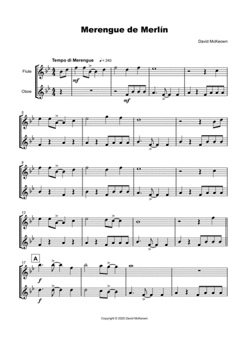 Merengue de Merlín, for Flute and Oboe Duet