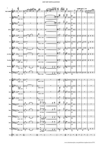 "Clarinet Concert Concertino" for Wind Band based on music by A.E.Williams arranged by S.Davies image number null