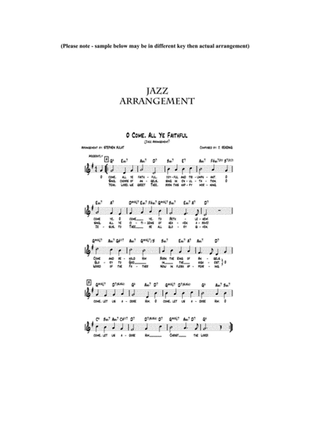 O Come, All Ye Faithful - Lead sheet arranged in traditional and jazz style (key of G)