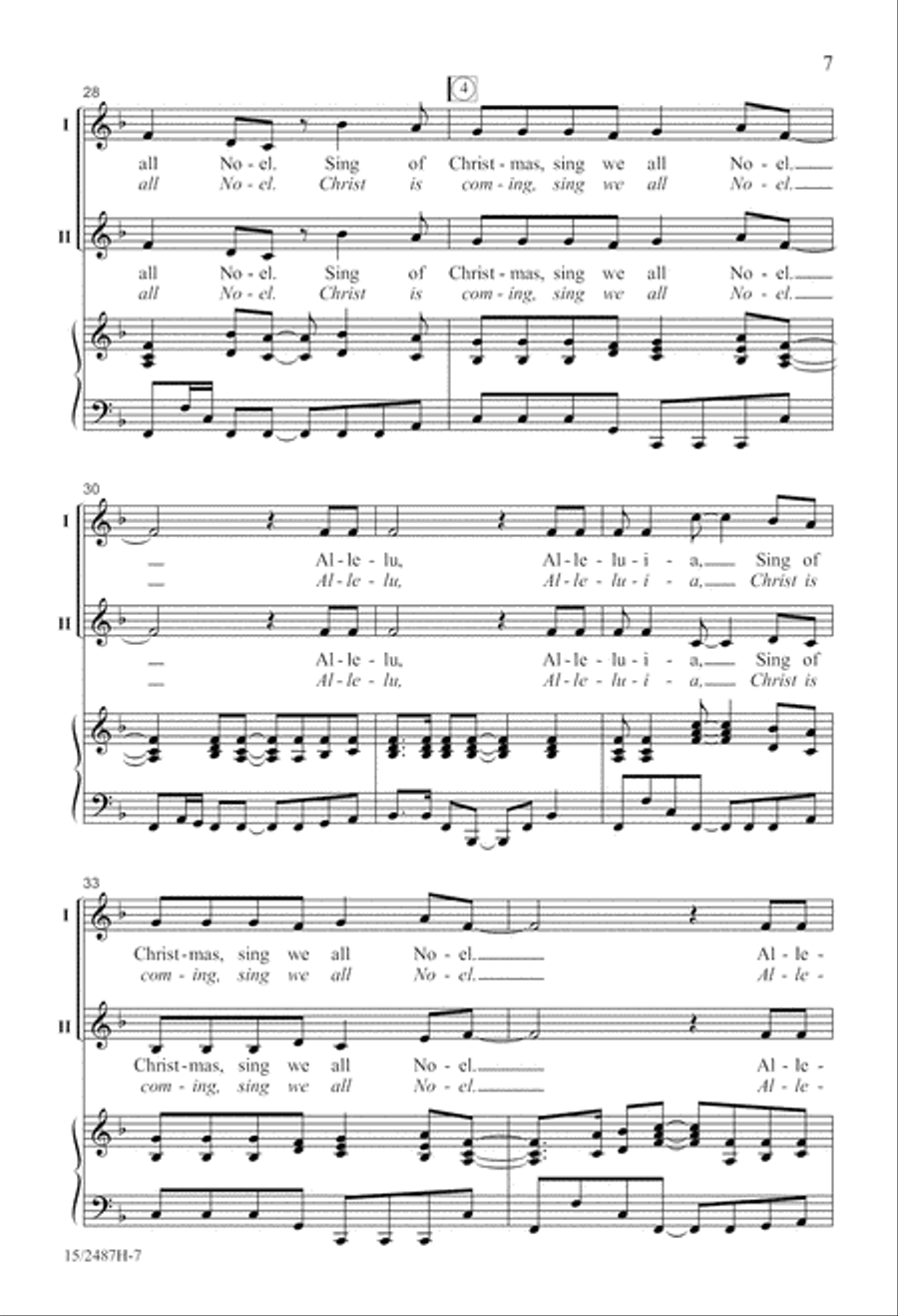 Sing We All Noel Unison Choir scores gallery preview page 7