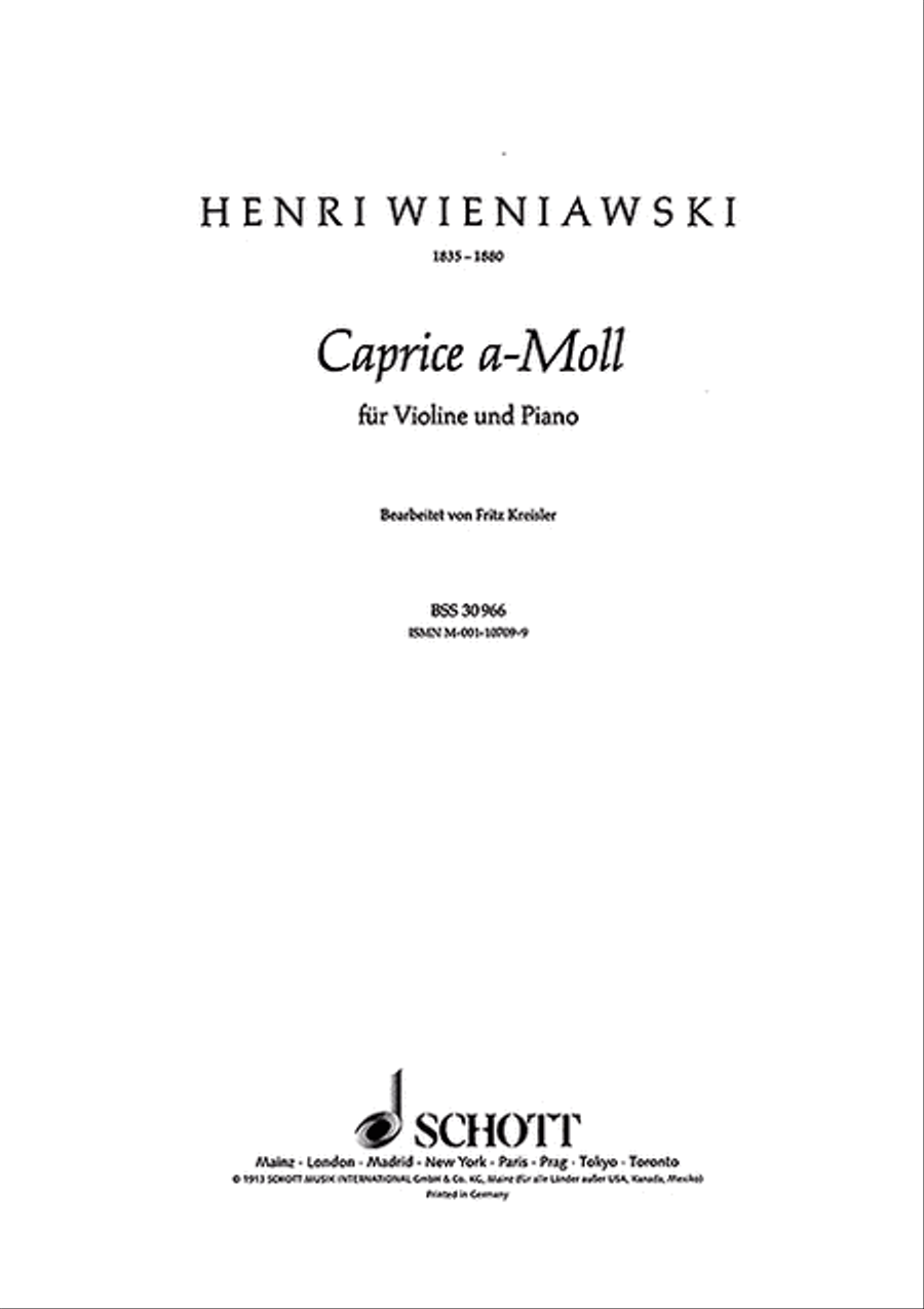 Kreisler Mw18 Wieniawski Capri Violin Solo scores gallery preview page 1