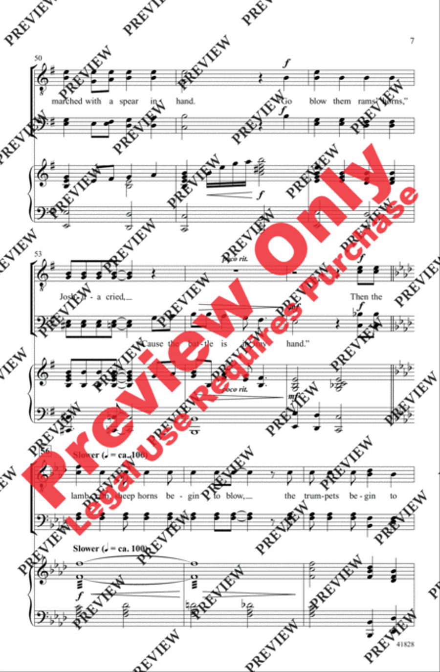 Battle of Jericho Battle of Jericho Men's Choir scores gallery preview page 7