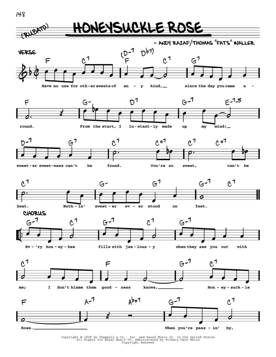 Honeysuckle Rose (arr. Robert Rawlins) Voice scores gallery preview page 1