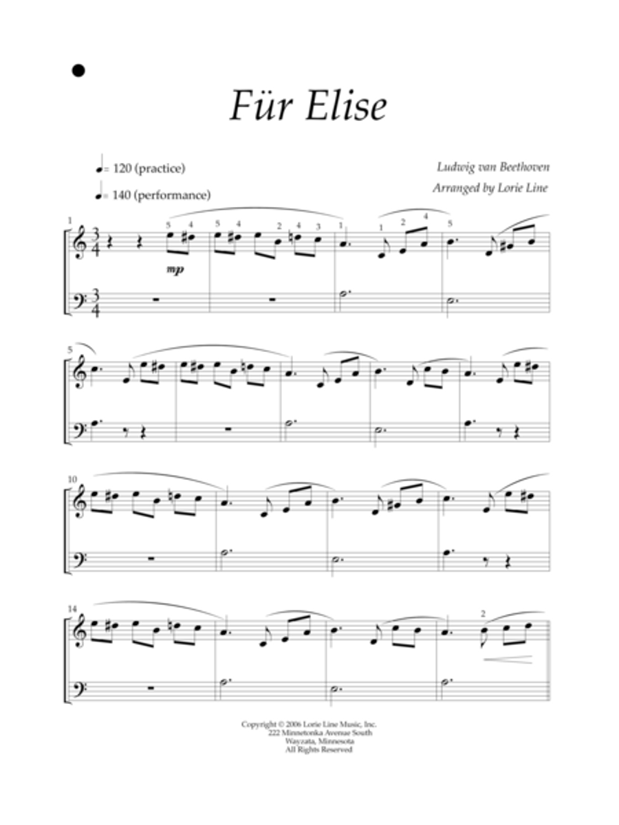 Fur Elise - EASY! Easy Piano scores gallery preview page 2