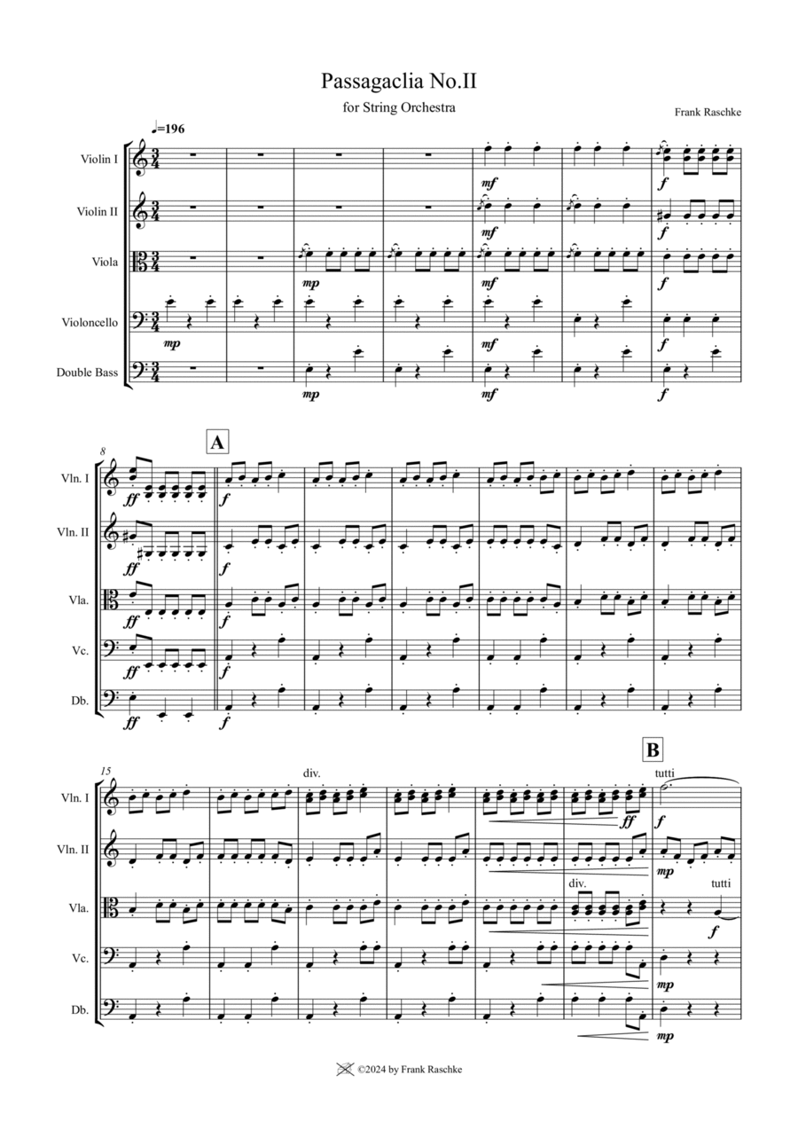 Passacaglia Nr. 2 Chamber Music scores gallery preview page 1