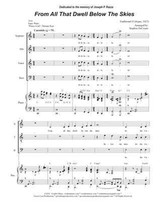 From All That Dwell Below The Skies (Vocal Quartet - (SATB)