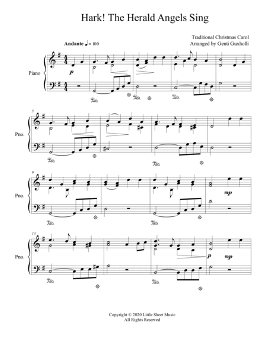 Hark! The Herald Angels Sing Easy Piano scores gallery preview page 2