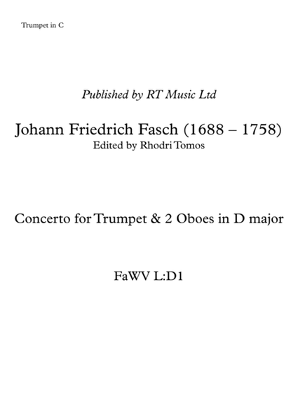 Fasch Trumpet Concerto in D - solo parts