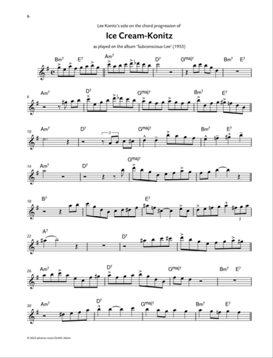 Lee Konitz Solo Transcriptions for Alto Saxophone Alto Saxophone scores gallery preview page 3