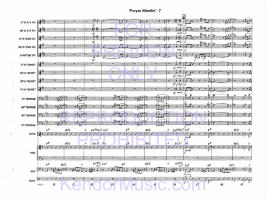 Prayer Meetin' (Full Score) Jazz Ensemble scores gallery preview page 9