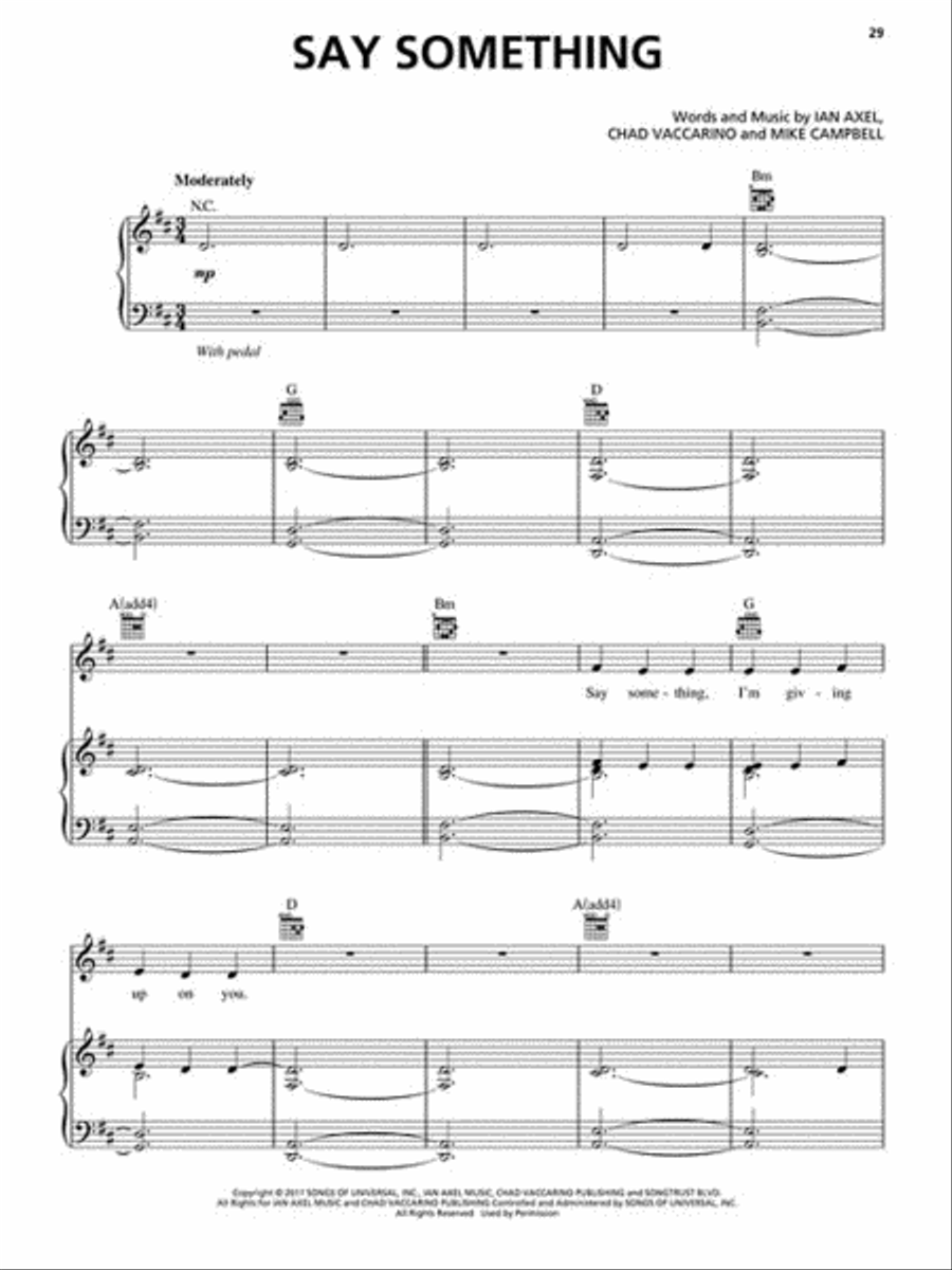 A Great Big World - Is There Anybody Out There? Piano, Vocal, Guitar scores gallery preview page 3