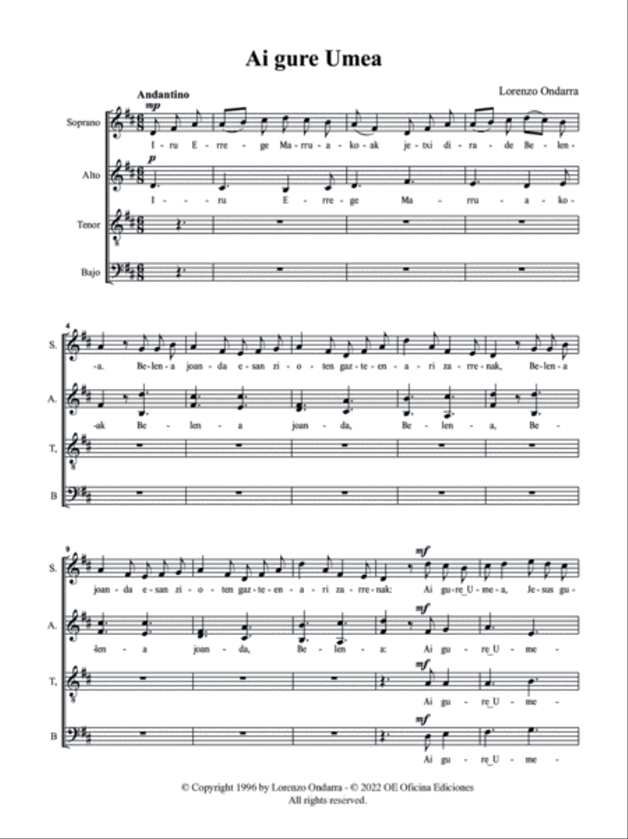 BI GABON KANTA - DOS CANCIONES NAVIDEÑAS - TWO CAROLS Choir scores gallery preview page 4
