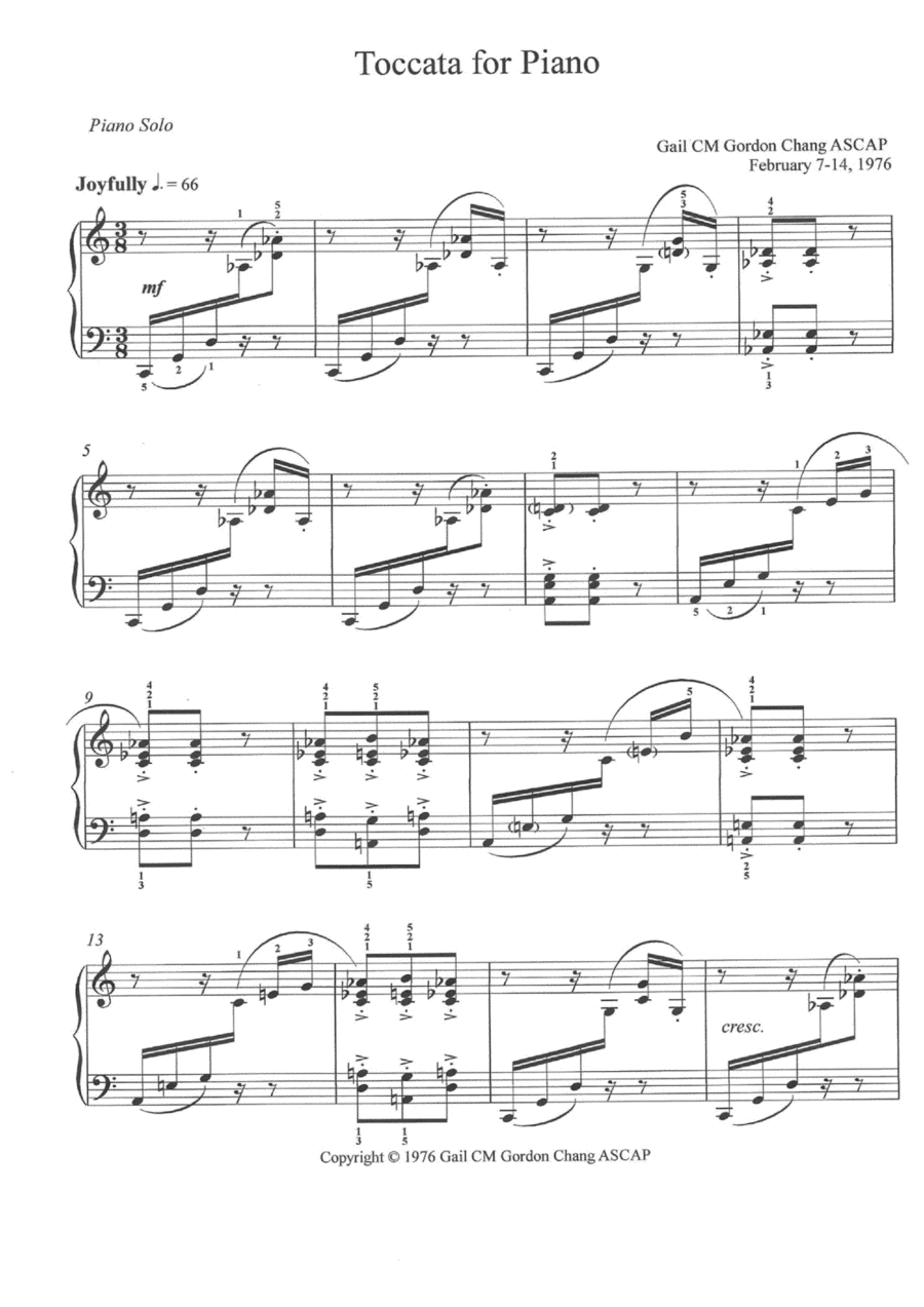 Toccata for Piano Piano Solo scores gallery preview page 1