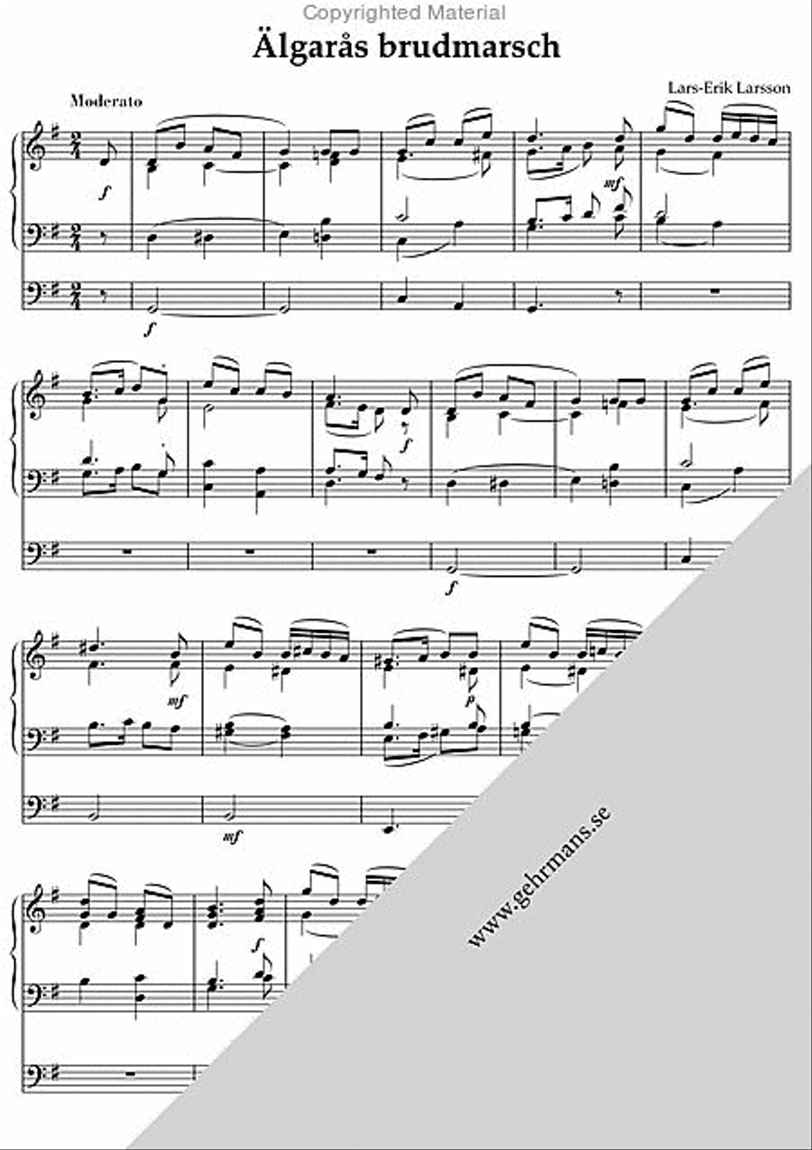 Algaras brudmarsch Algaras brudmarsch Organ Solo scores gallery preview page 2