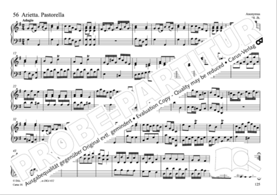 Pastoral music for organ, vol. 2: Germany, Bohemia, Austria, South Tyrol Organ Solo scores gallery preview page 126