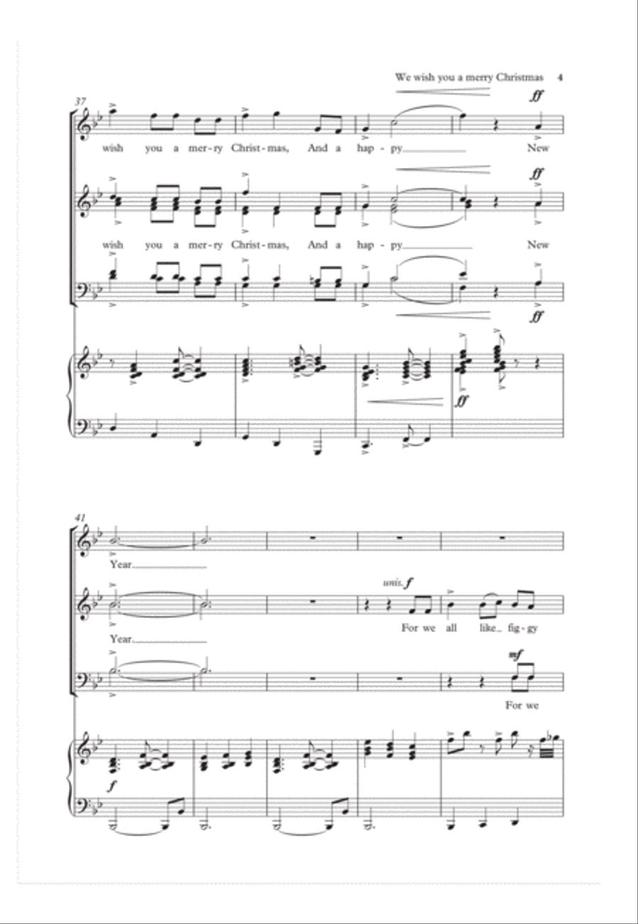 We wish you a merry Christmas 4-Part scores gallery preview page 4