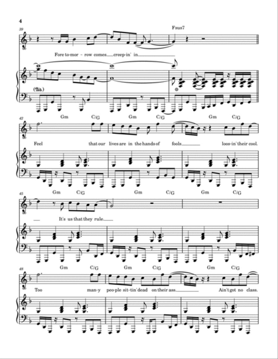Creepin' Creepin' Piano, Vocal, Guitar scores gallery preview page 5