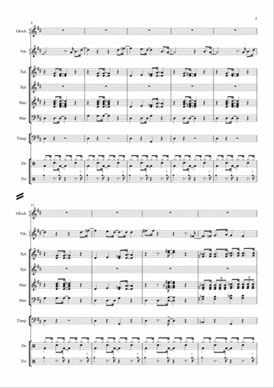 Crazy Little Thing Called Love Percussion Ensemble scores gallery preview page 3