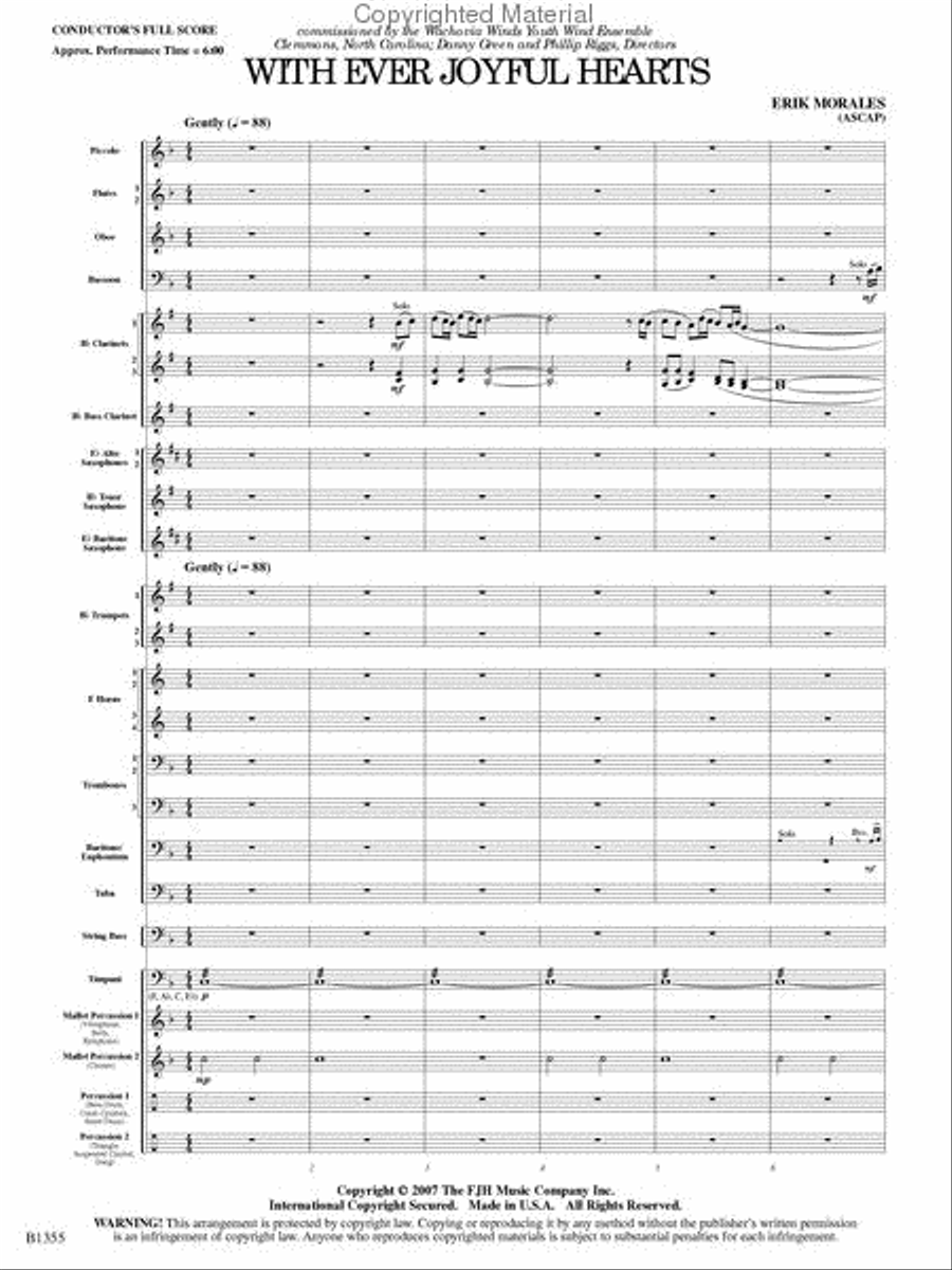 With Ever Joyful Hearts Concert Band scores gallery preview page 2