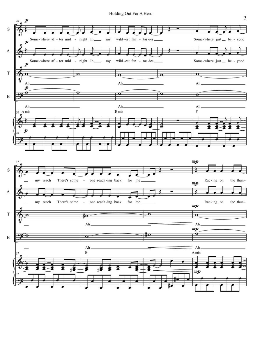 Holding Out For A Hero 4-Part scores gallery preview page 3