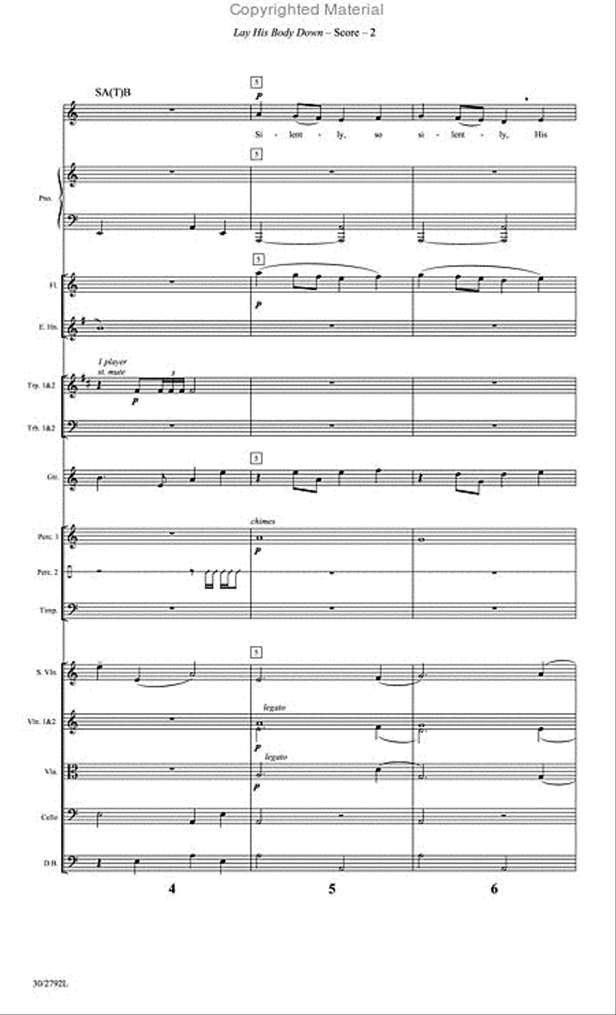Lay His Body Down - Orchestral Score and CD with Printable Parts Choir scores gallery preview page 3