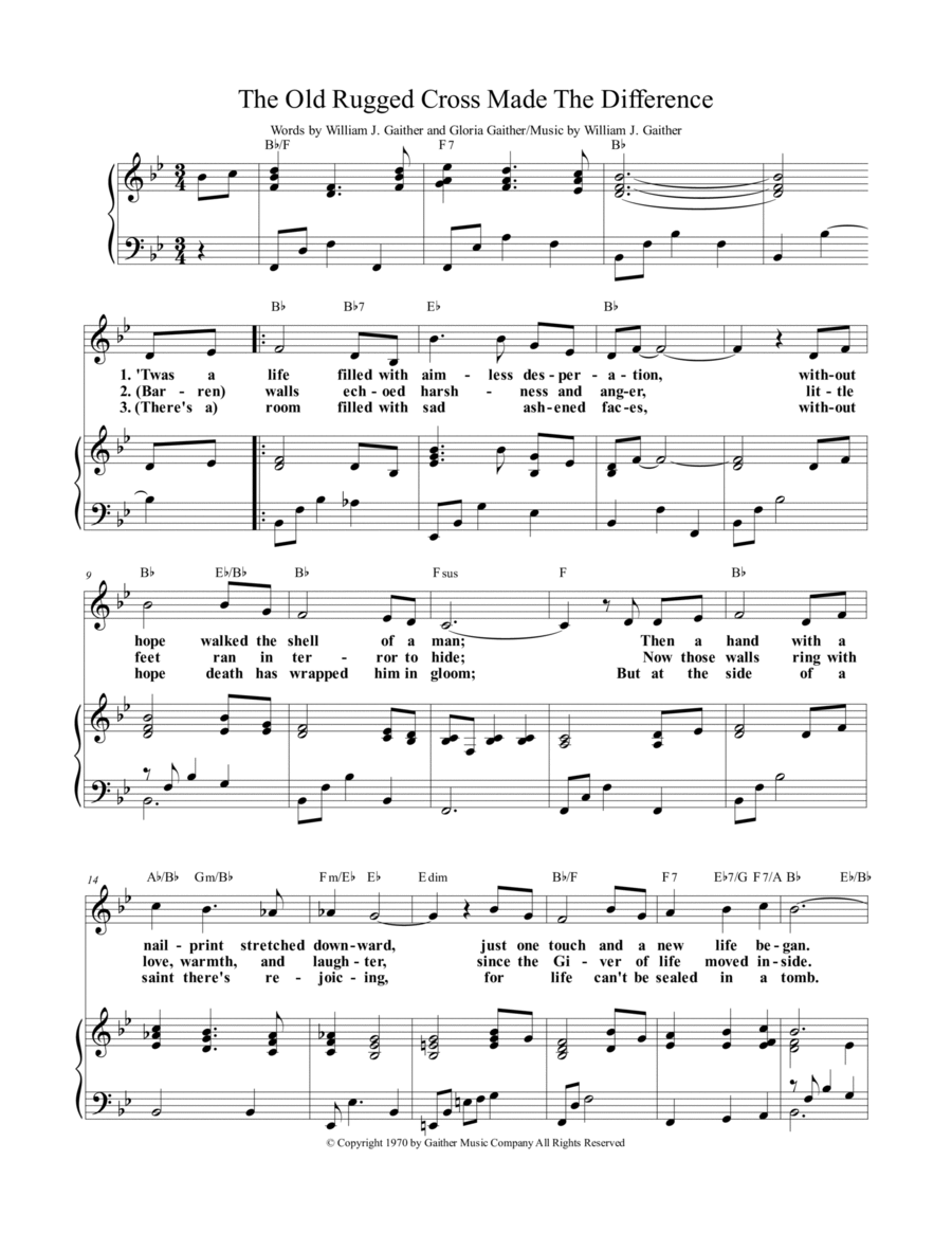 The Old Rugged Cross Made The Difference Voice scores gallery preview page 1