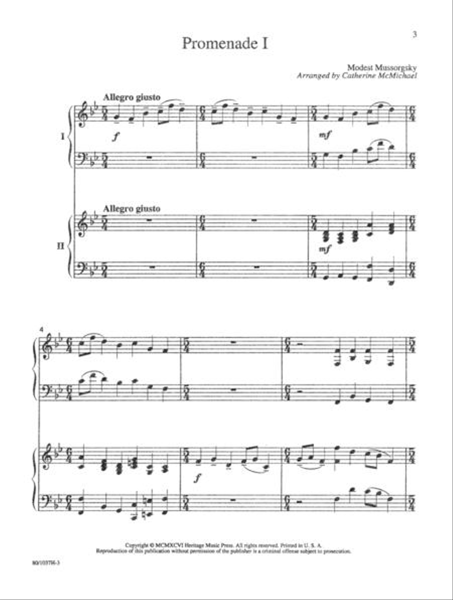 Pictures at an Exhibition for Two Pianos 2 Pianos, 4-Hands scores gallery preview page 3
