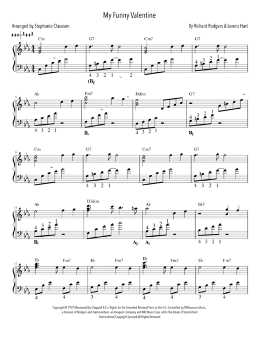 My Funny Valentine Harp scores gallery preview page 2