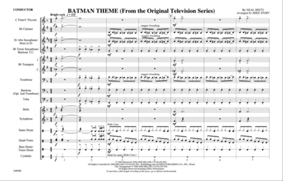 Batman Theme (from the TV Series) Marching Band scores gallery preview page 9
