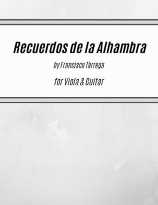 Book cover for Recuerdos de la Alhambra (for Viola and Guitar)