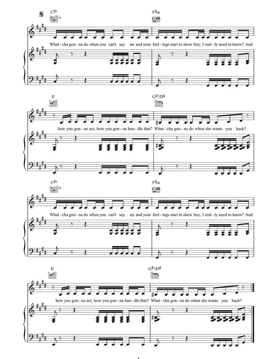 Case Of The Ex Piano, Vocal, Guitar scores gallery preview page 4
