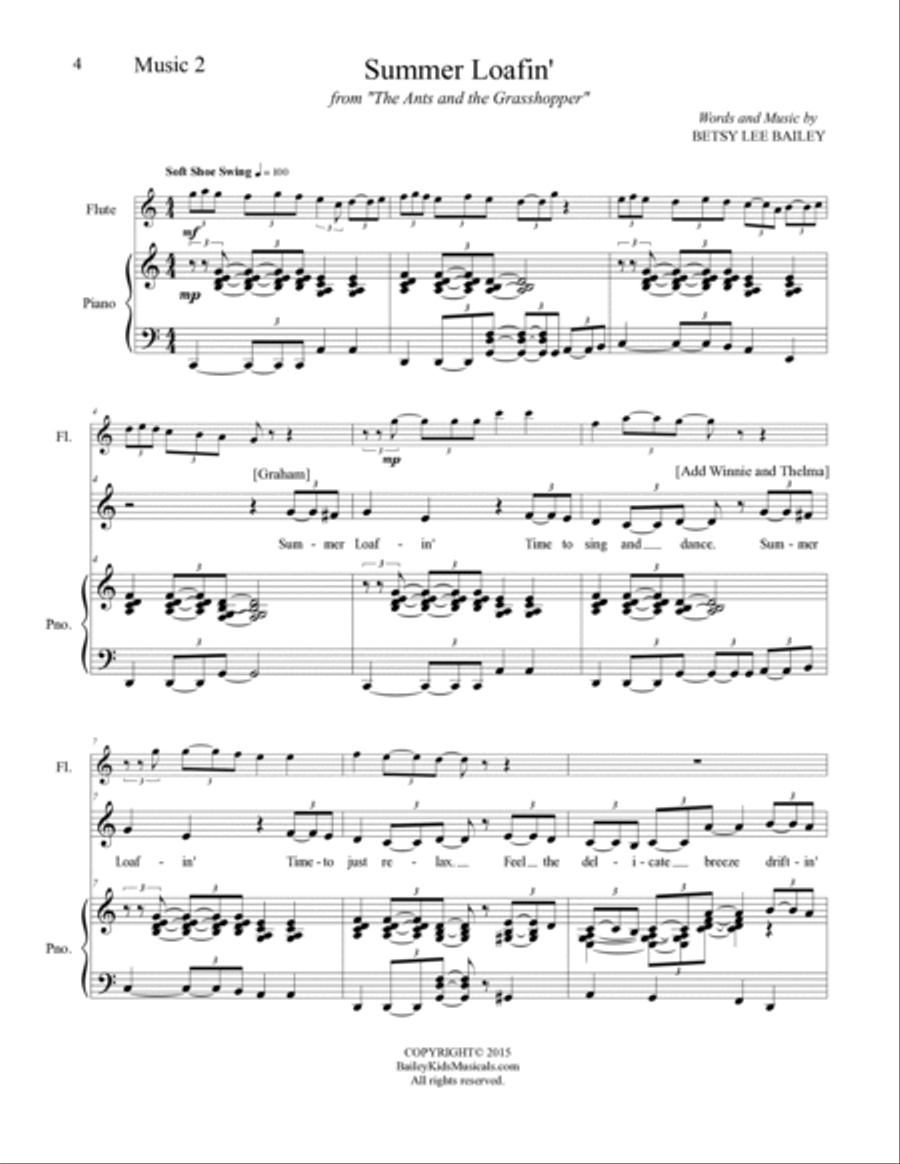 The Ants and the Grasshopper - Piano/VocalScore Unison Choir scores gallery preview page 5