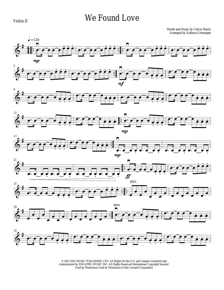 We Found Love We Found Love String Quartet scores gallery preview page 3