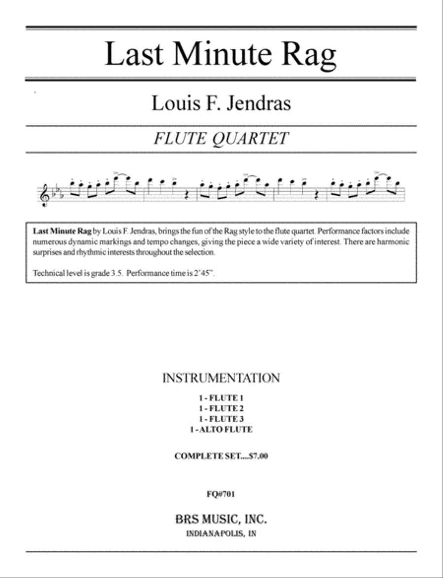Last Minute Rag Flute Quartet scores gallery preview page 1