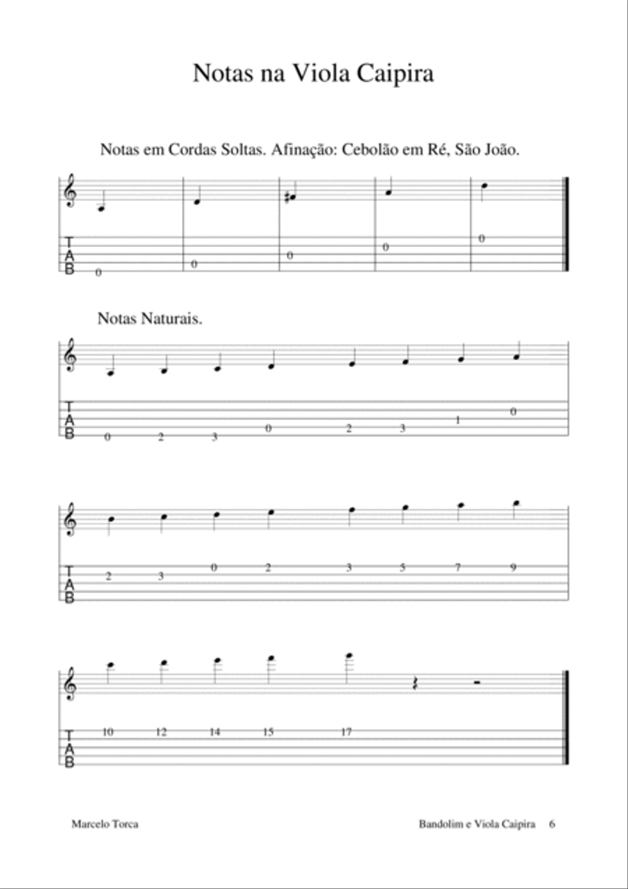 Bandolim e Viola Caipira: Músicas com Tablaturas. String Duet scores gallery preview page 6