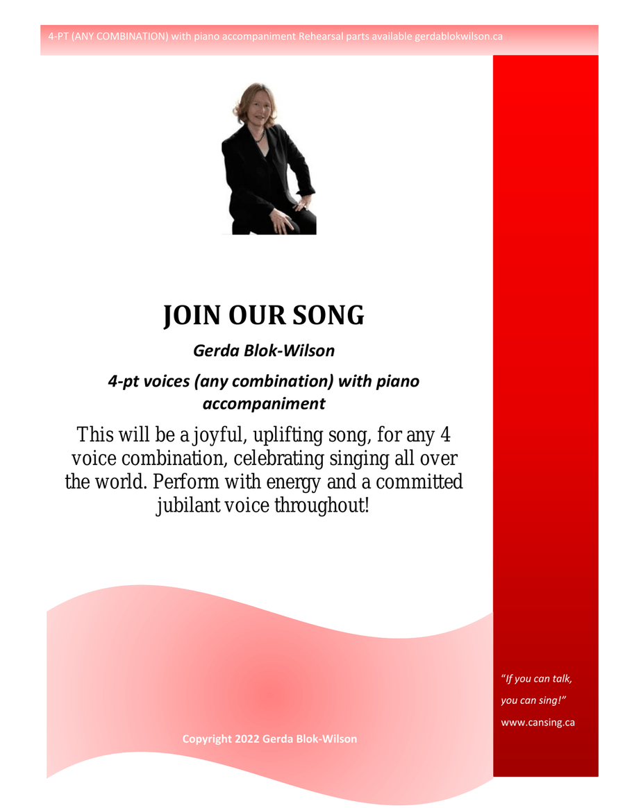 Join Our Song 4-Part scores gallery preview page 1