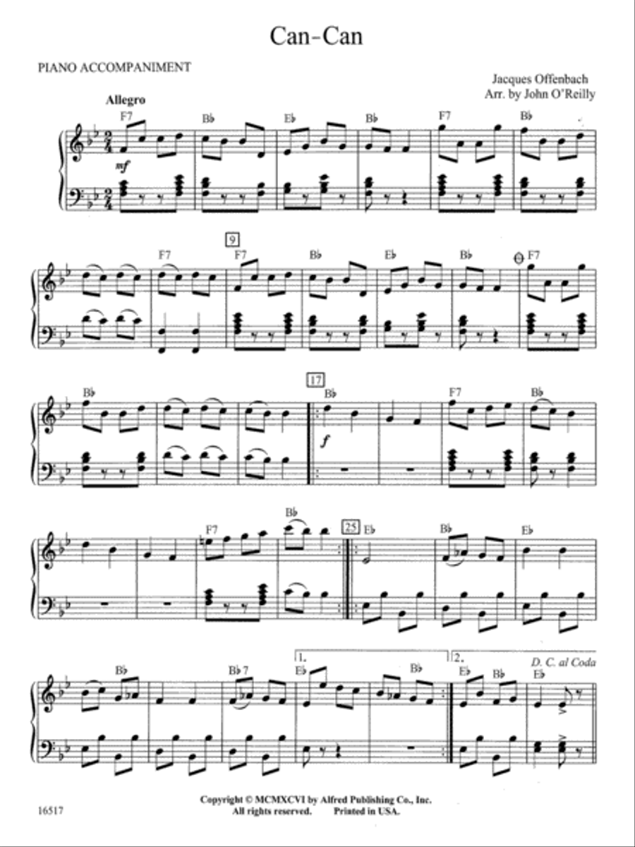Can-Can: Piano Accompaniment Concert Band scores gallery preview page 1