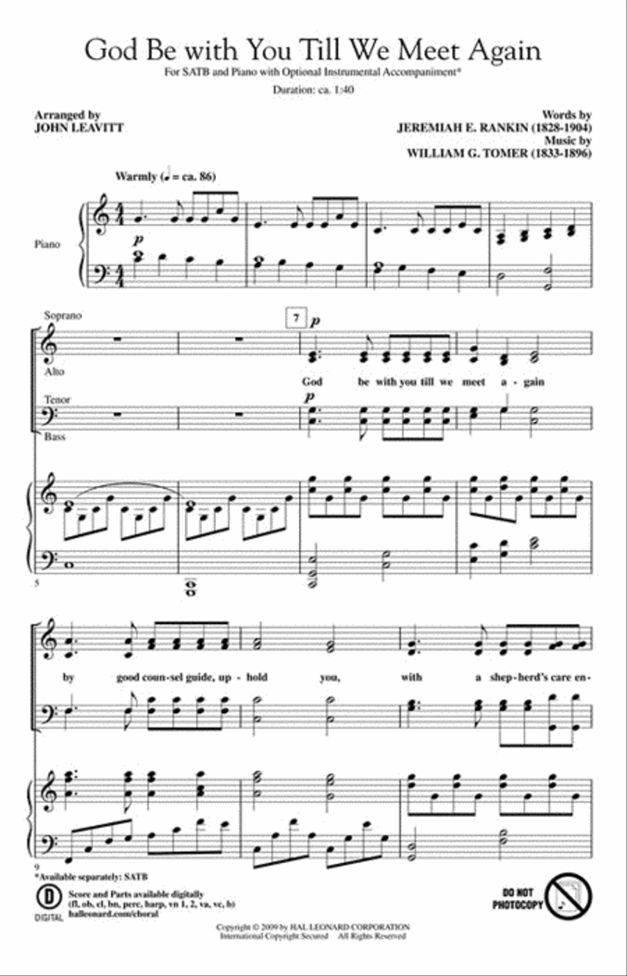 God Be with You Till We Meet Again 4-Part scores gallery preview page 2