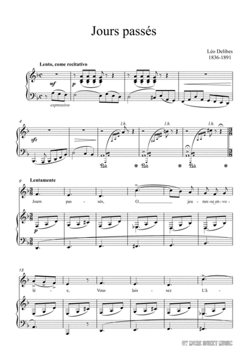 Delibes-Jours passés in d minor,for voice and piano image number null