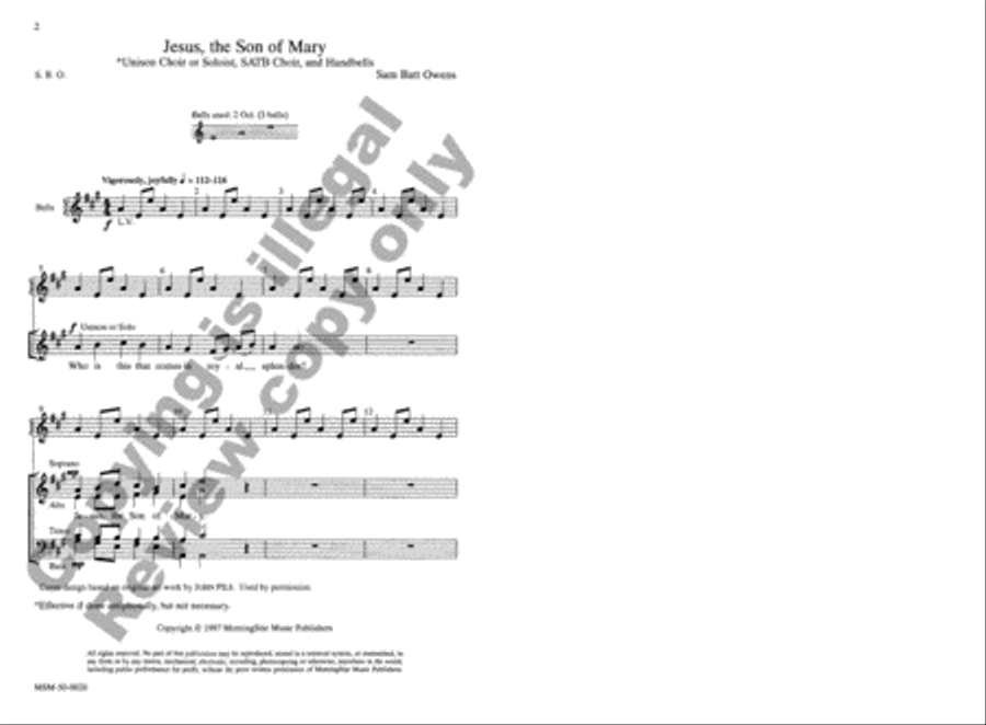 Jesus, the Son of Mary 4-Part scores gallery preview page 2