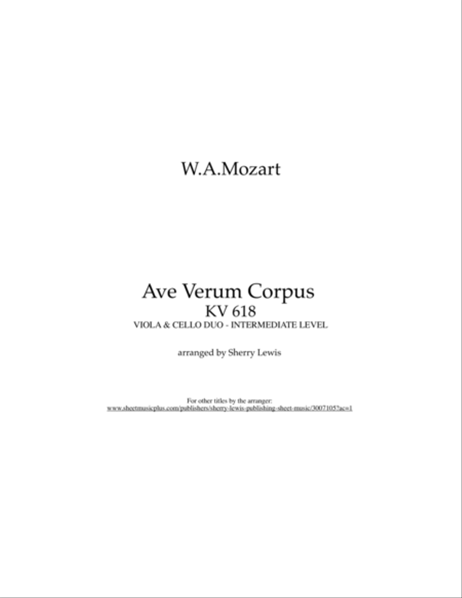 Ave Verum Corpus KV 618 String Duet scores gallery preview page 2