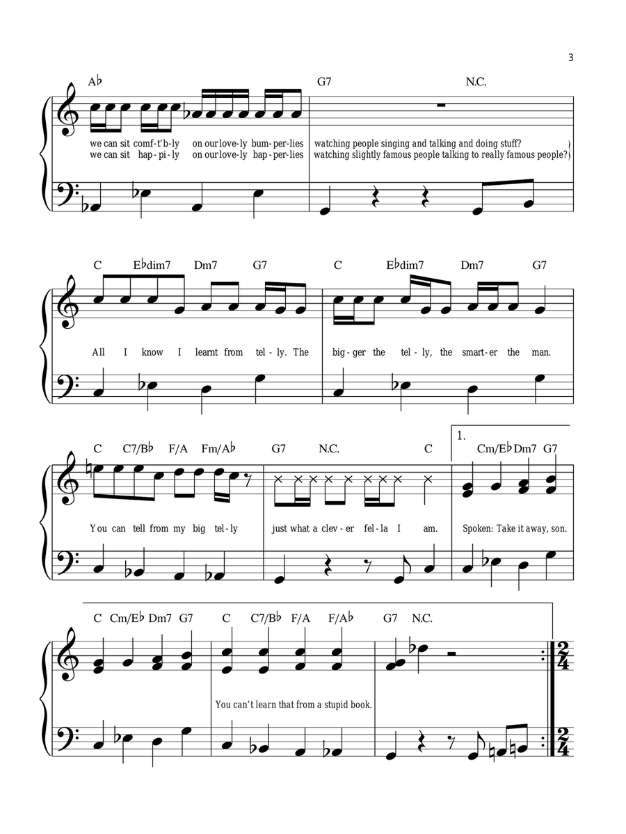 Telly Telly Easy Piano scores gallery preview page 3